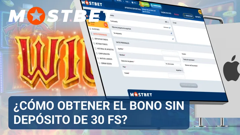 Persona completando el formulario de registro para activar el bono sin depósito de 30 free spins.