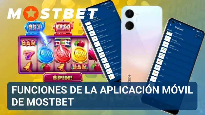 Funciones principales de la app MostBet con apuestas, pagos y juegos online.