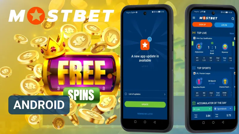 Aplicación Android de MostBet abierta con acceso al casino y tragamonedas online.