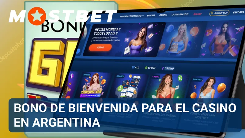 Bono de bienvenida del casino MostBet disponible para nuevos jugadores argentinos.