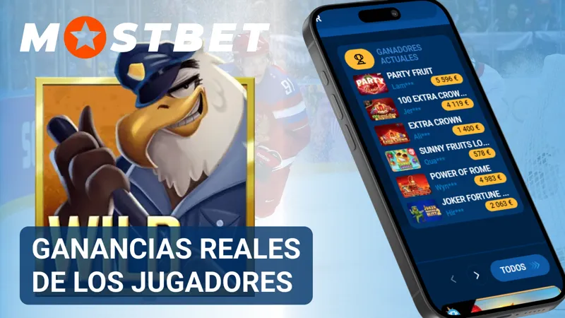 Historial de ganancias reales de jugadores de Mostbet mostrado en la plataforma.