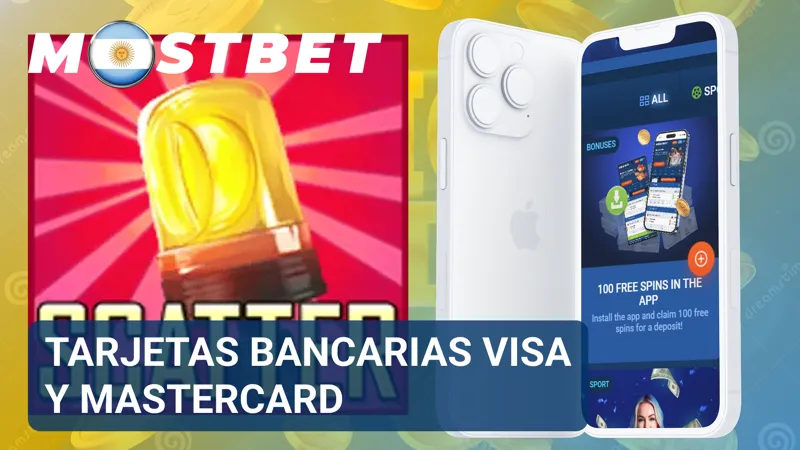 Tarjetas Visa y Mastercard colocadas junto a la pantalla de pago de una cuenta de MostBet.