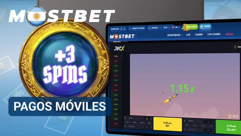 Teléfono inteligente mostrando una confirmación de pago móvil para recargar el saldo en MostBet.