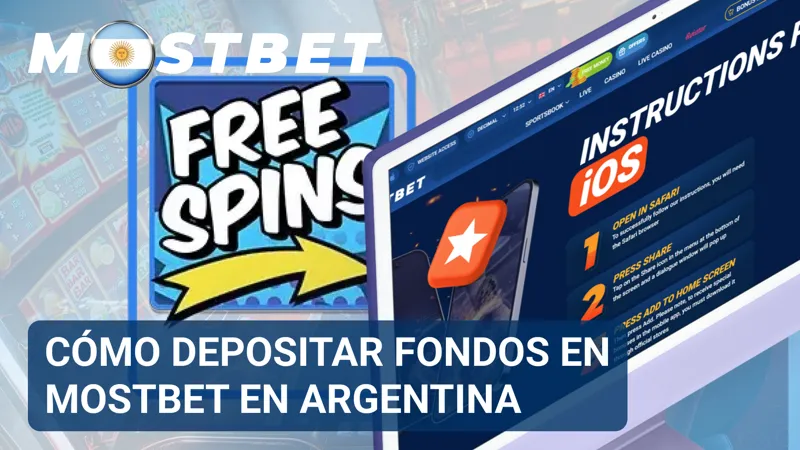 Pantalla de MostBet Argentina con el formulario de depósito, el monto elegido y varios medios de pago disponibles.