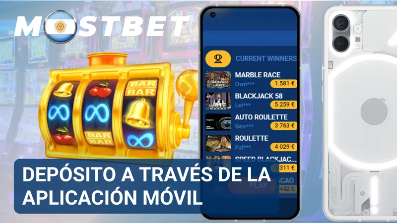 La aplicación móvil de MostBet muestra la ventana para ingresar fondos desde un teléfono.