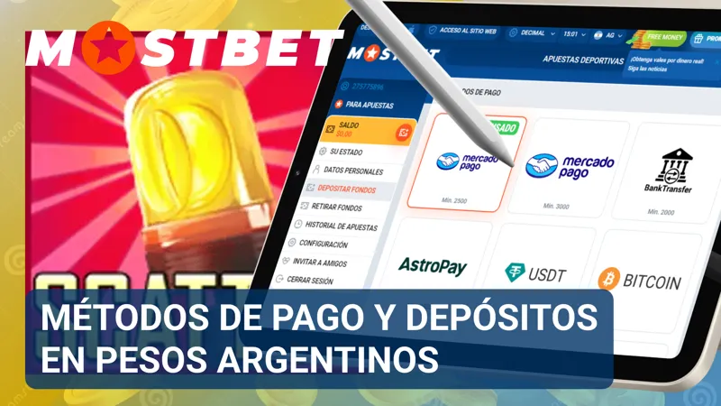 Opciones de pago de Mostbet compatibles con depósitos en pesos argentinos y billeteras digitales.