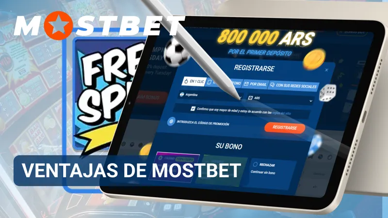Usuario revisando las principales ventajas de Mostbet desde la versión móvil del sitio.