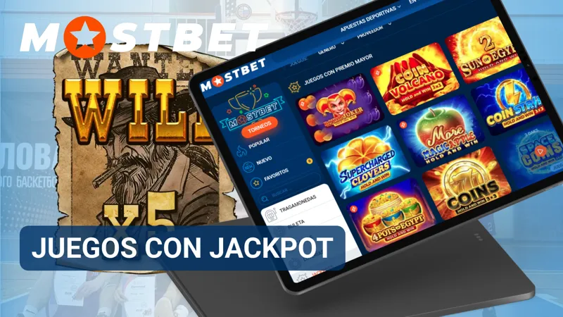 Juegos con jackpot en Mostbet mostrando premios acumulados y botes progresivos.