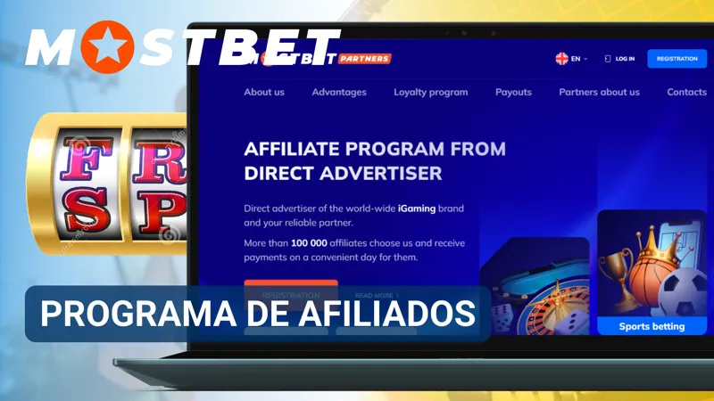 Panel del programa de afiliados de Mostbet con estadísticas y herramientas de marketing.