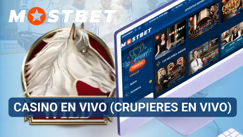 Mesa de casino en vivo de Mostbet con crupier real transmitido en tiempo real.