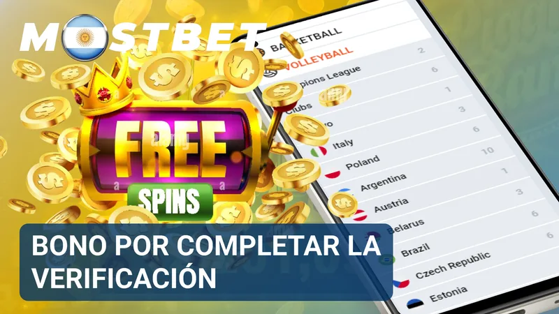 Verificación de identidad aprobada con un bono promocional reflejado en la cuenta de Mostbet.