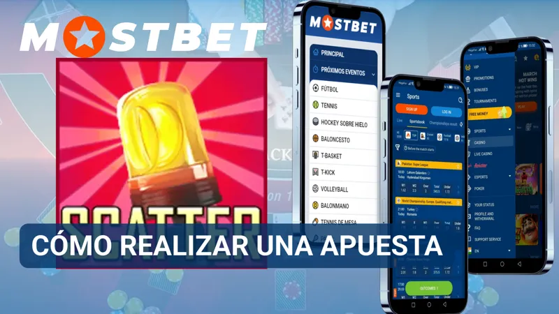 Usuario confirmando una apuesta deportiva en la plataforma online de MostBet.