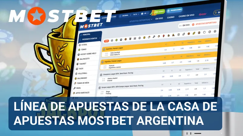 Línea de apuestas de MostBet Argentina con deportes populares y mercados actualizados en vivo.