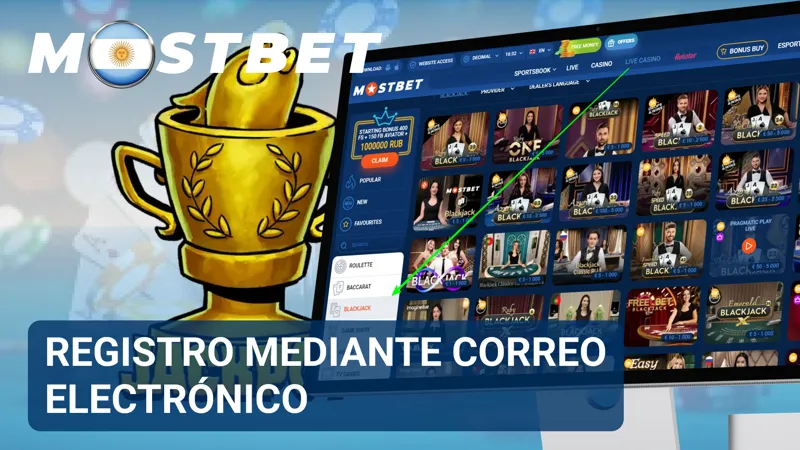 Dirección de correo electrónico ingresada en el formulario de creación de una cuenta de MostBet.