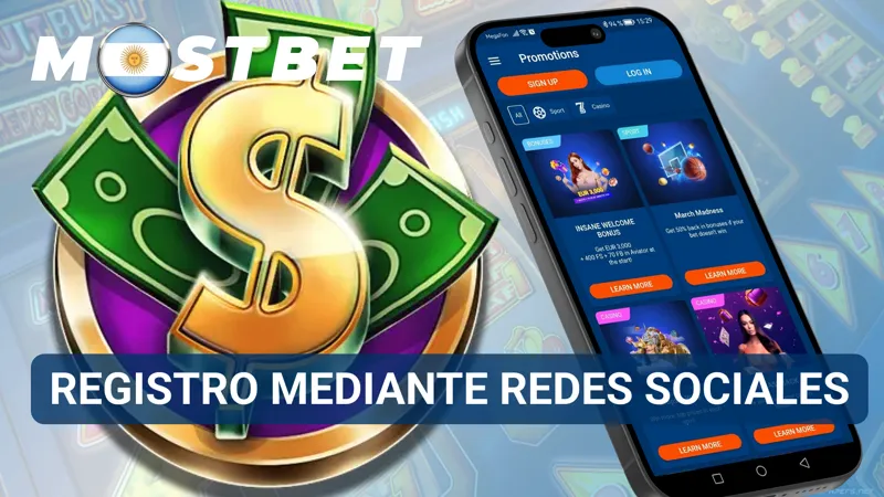 Iconos de redes sociales disponibles para crear una cuenta en MostBet.